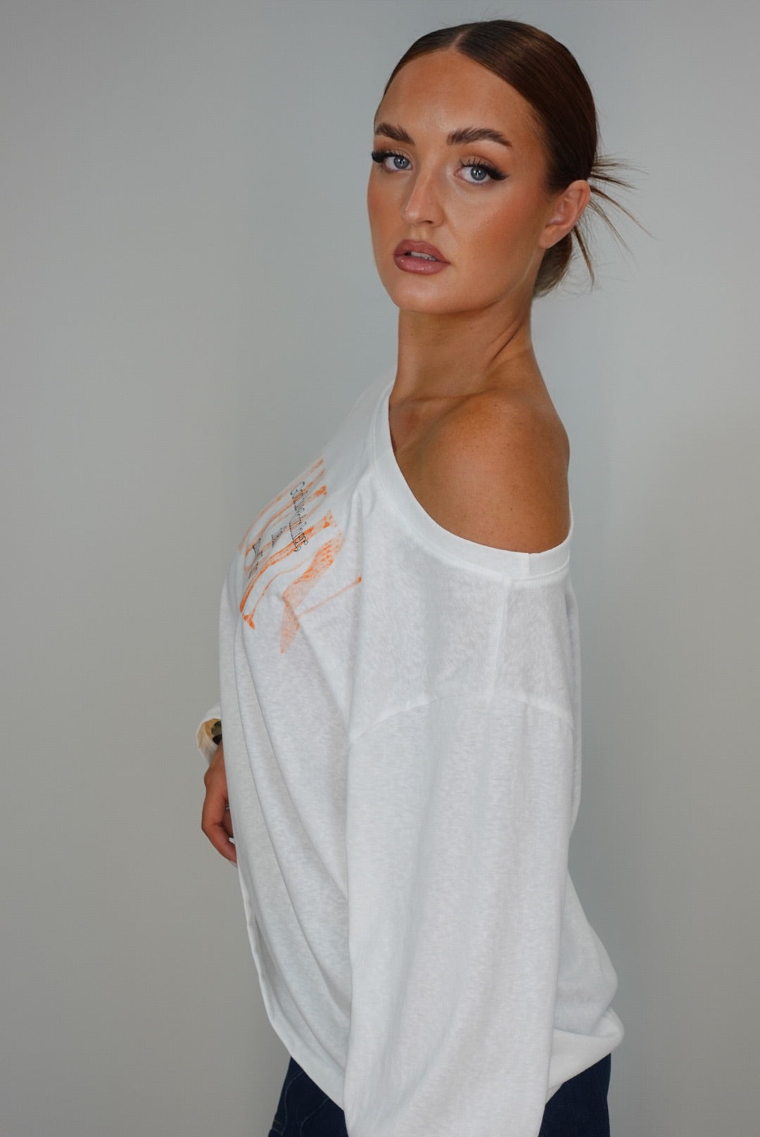 T-shirt loose manches longues - blanc