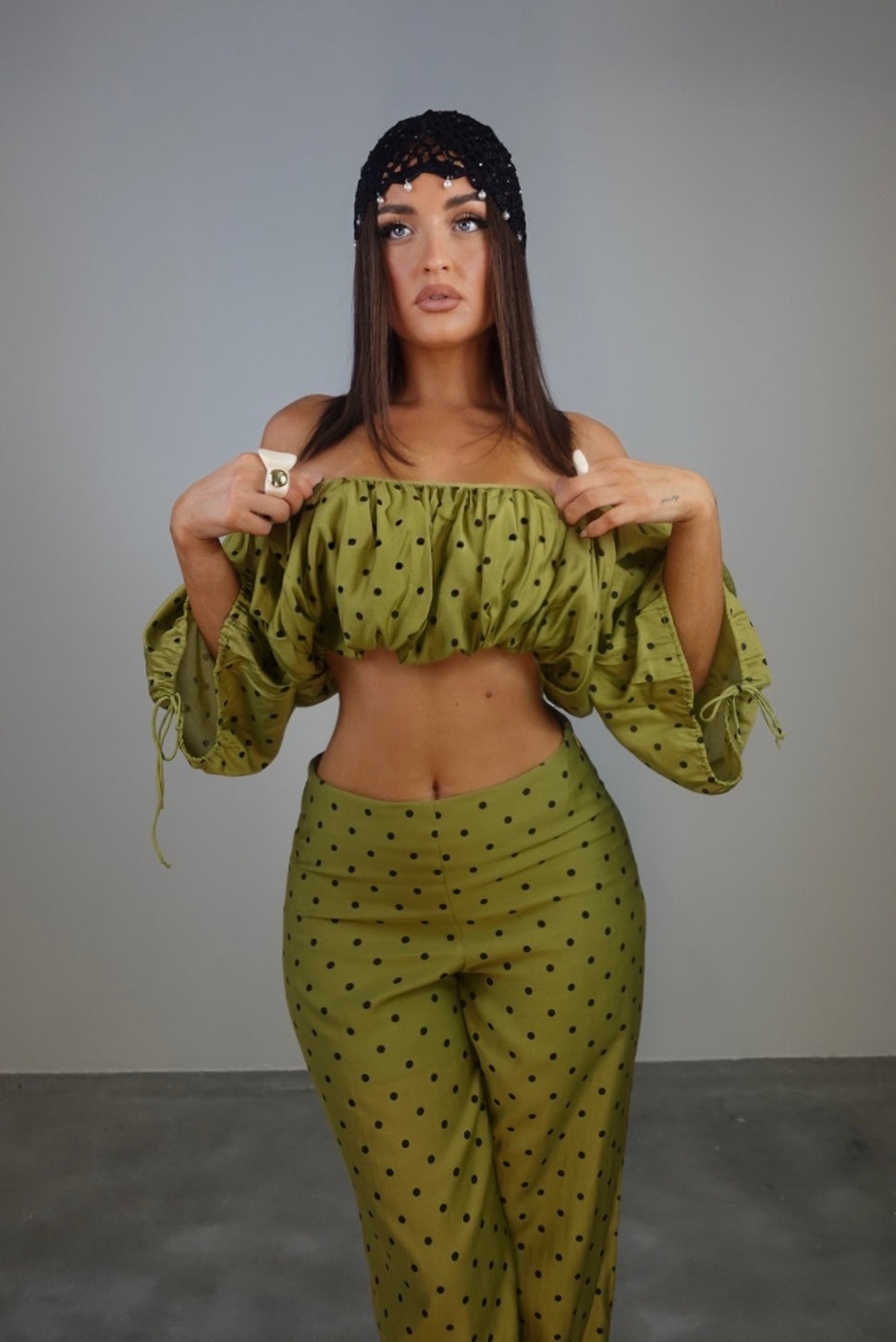 Ensemble à pois - vert