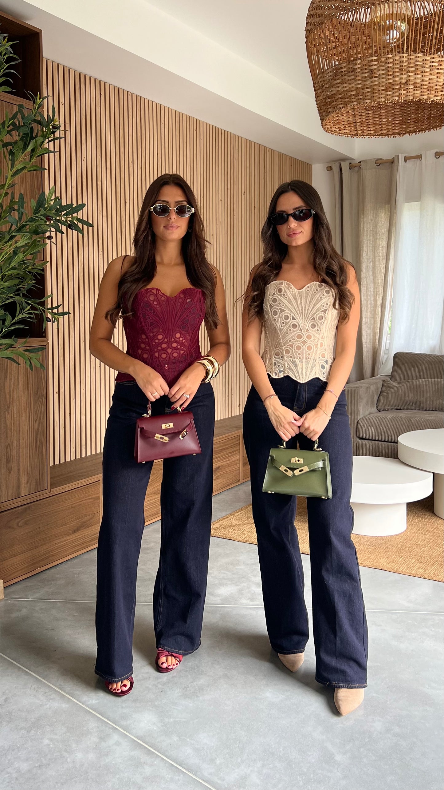 Corset en dentelle - beige