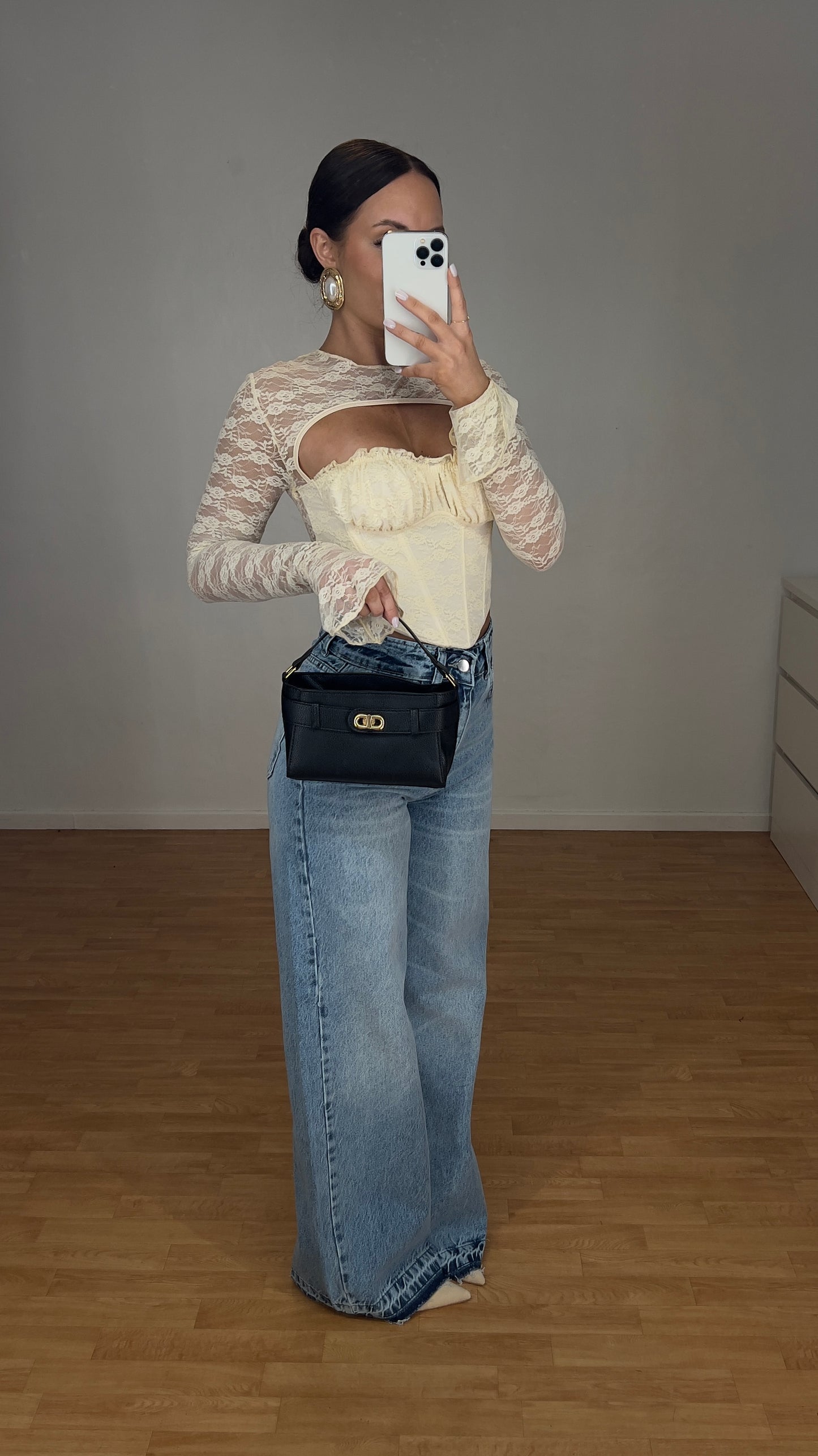 Corset en dentelle - crème