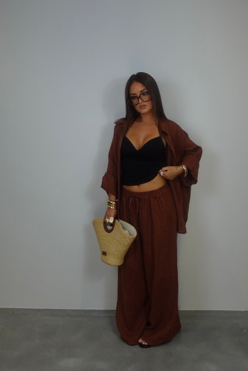Ensemble en lin - rouille