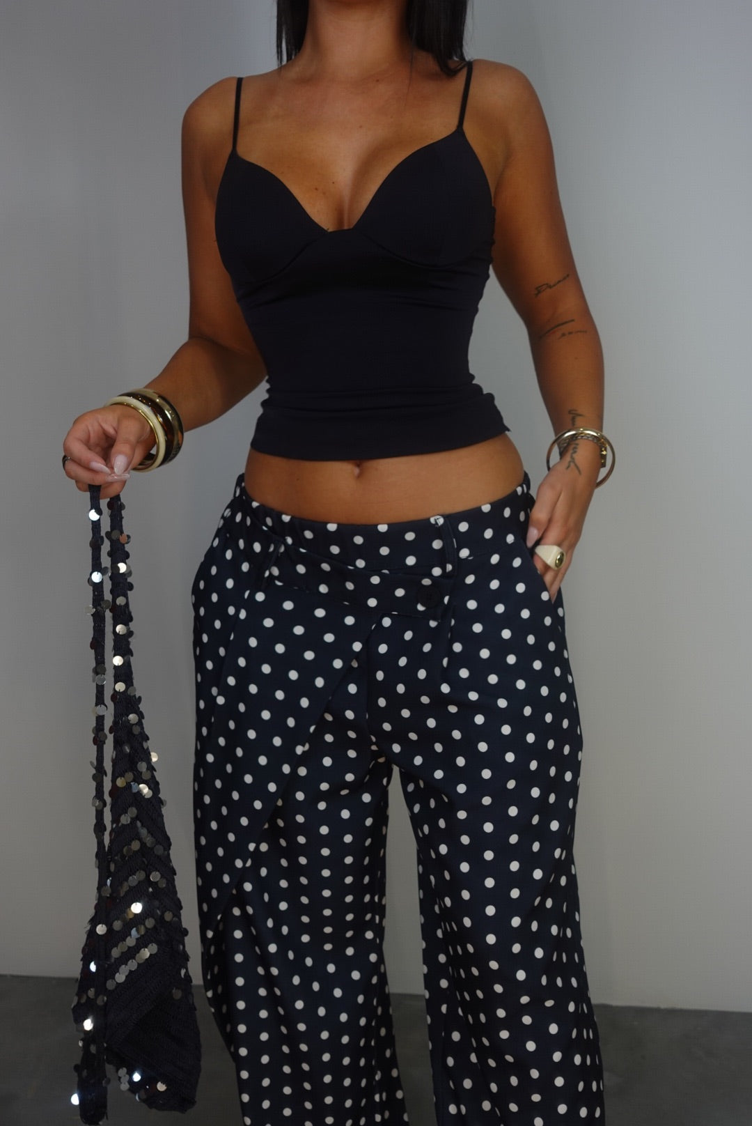 Pantalon à pois - noir