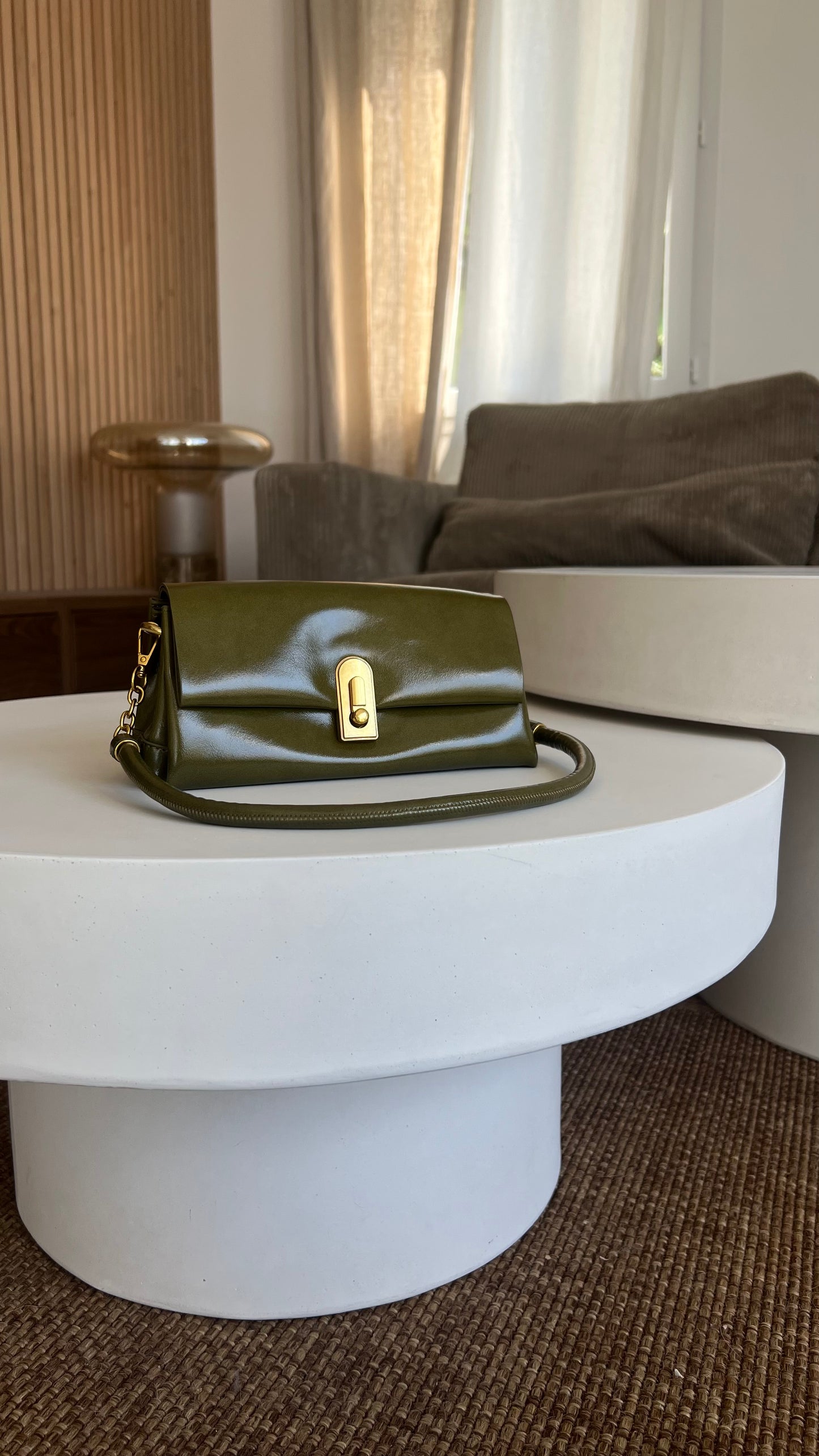 Sac classique en cuir - kaki