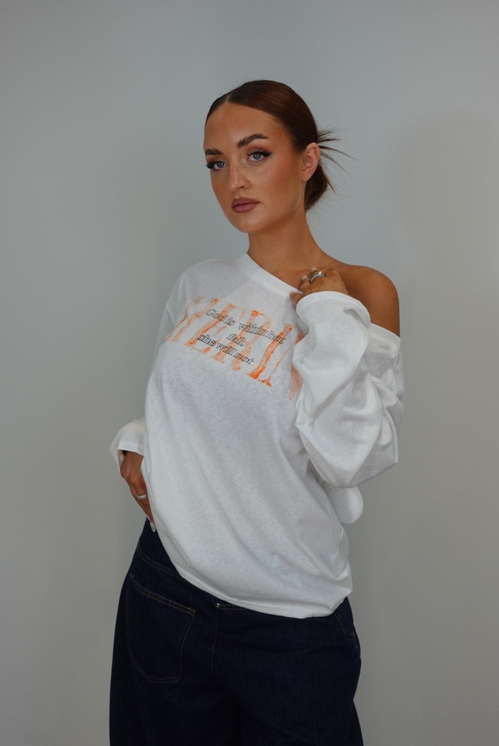 T-shirt loose manches longues - blanc