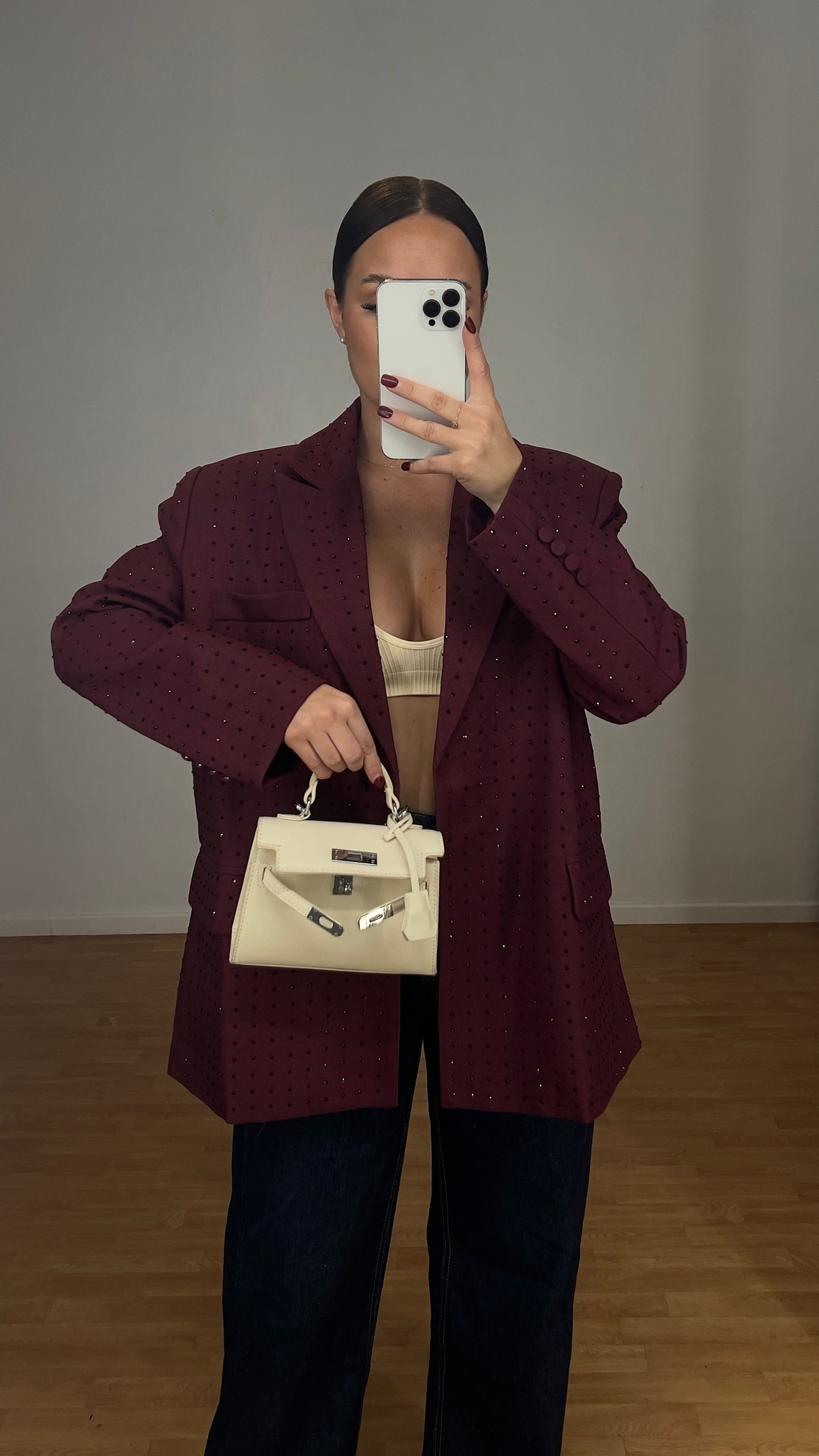 Blazer strass oversize - Bordeaux