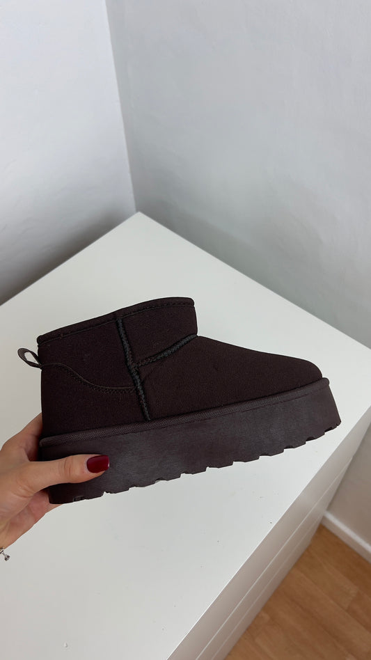 Bottines fourrées - chocolat