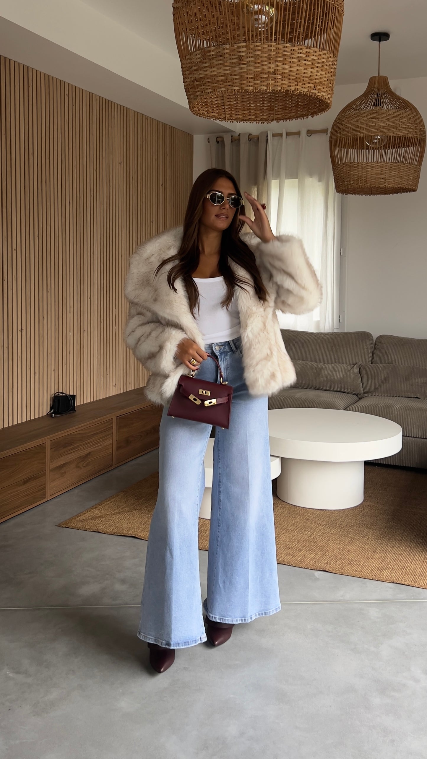 Fausse fourrure - taupe