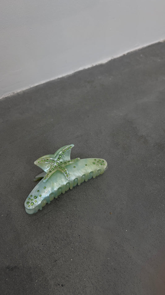 Pince à cheveux grosse étoile - verte
