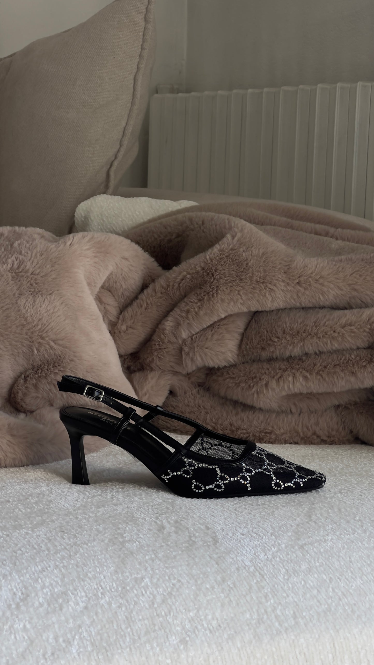 Talons strass - noir