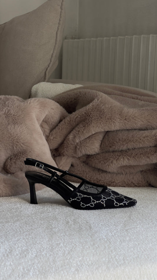 Talons strass - noir