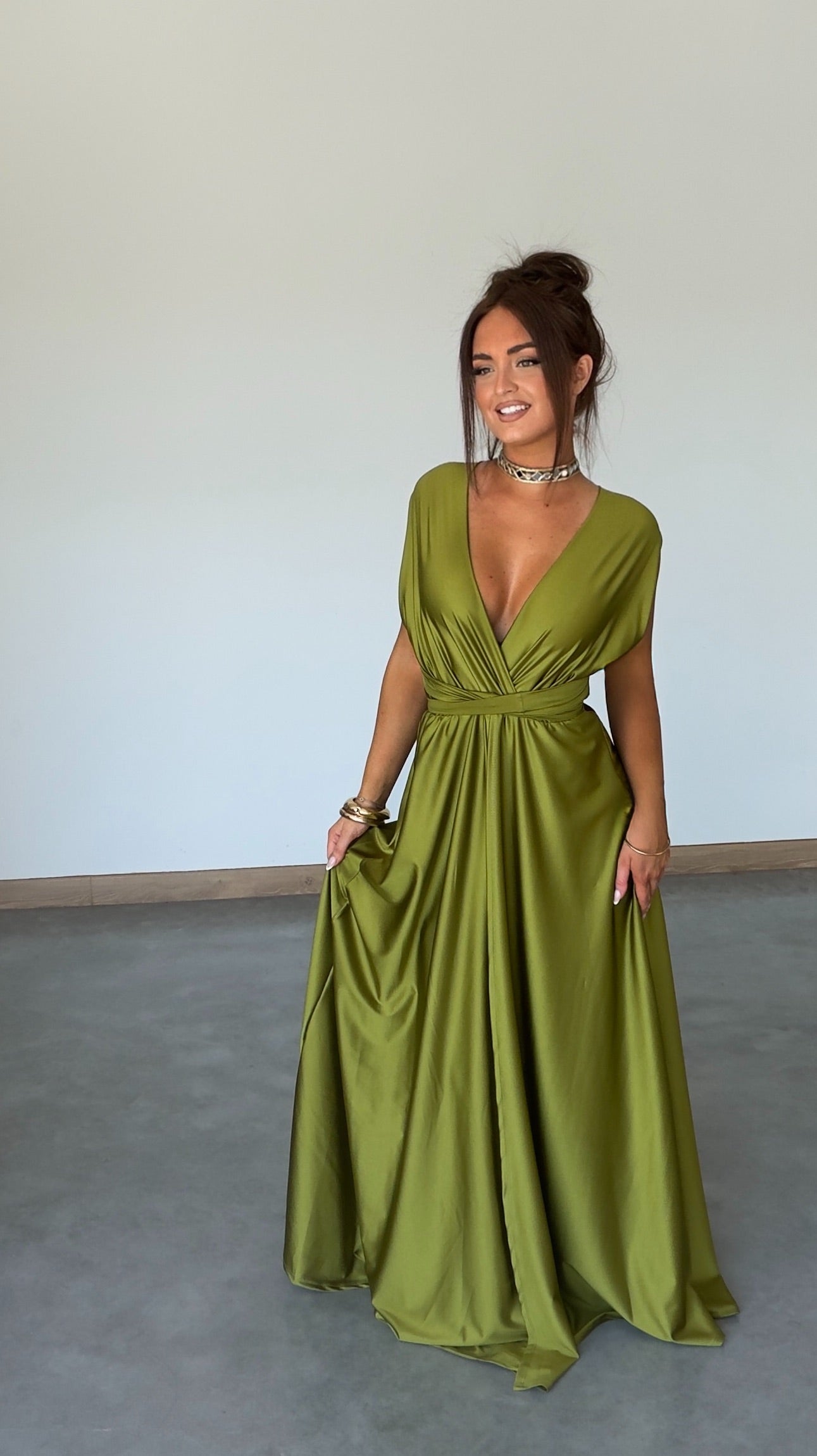 PRÉCOMMANDE Robe modulable - vert olive (livraison dans 2 semaines)