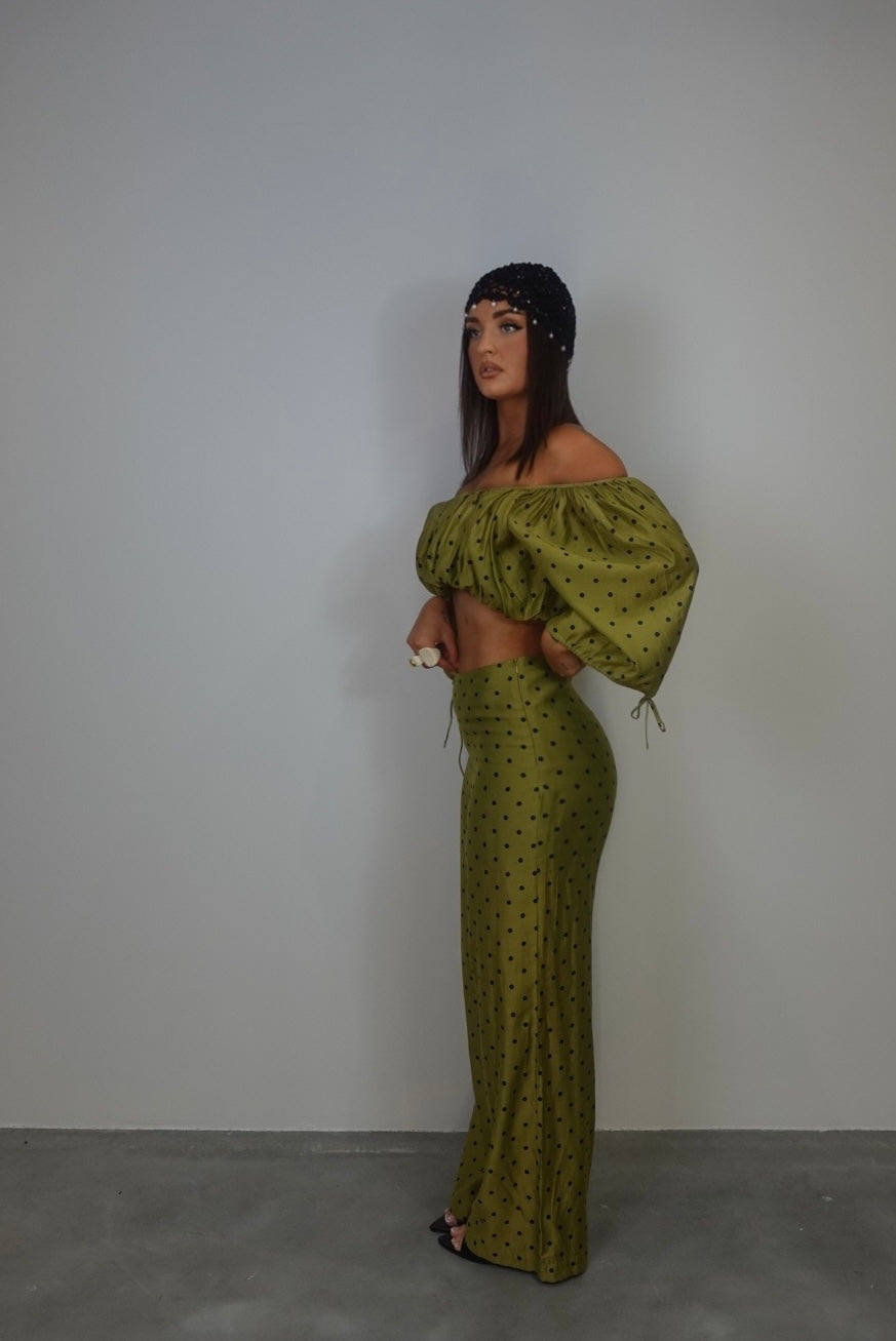 Ensemble à pois - vert