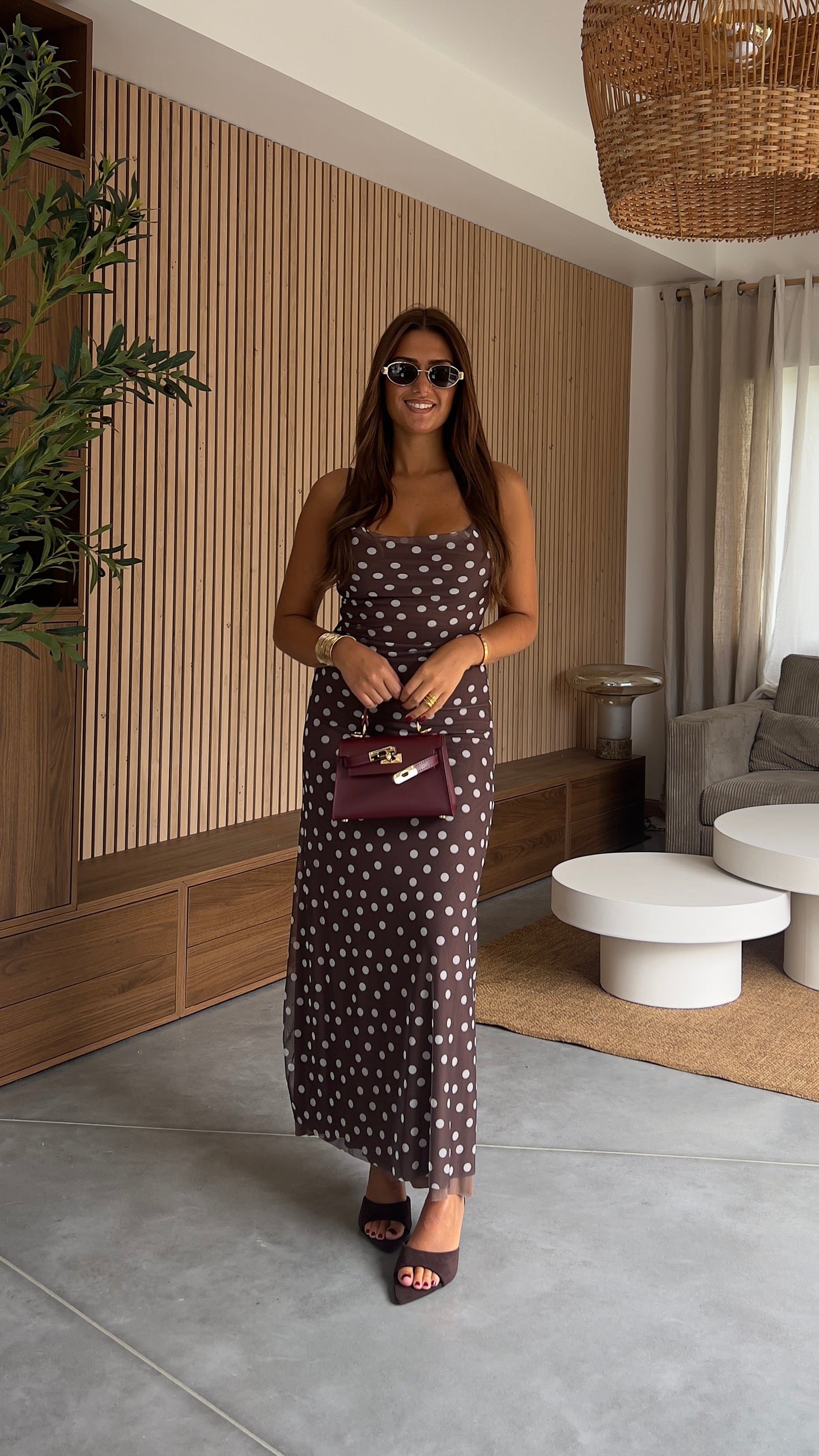 Robe à pois - chocolat
