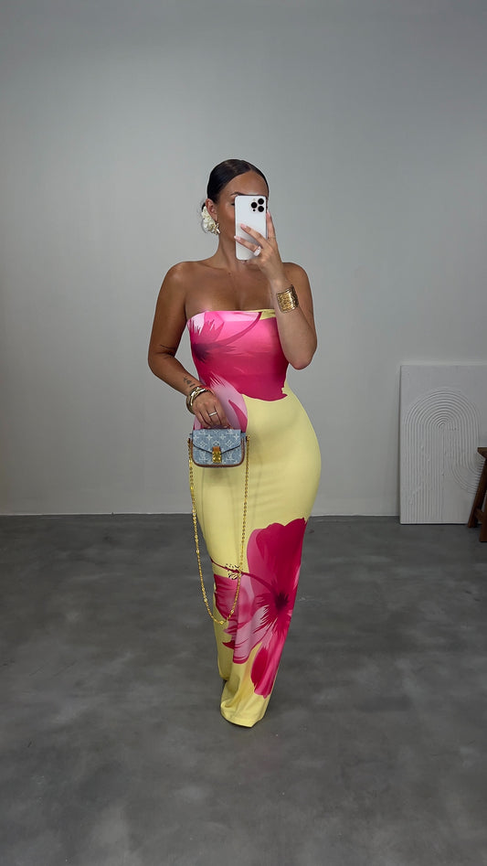 Robe bustier OANA - jaune