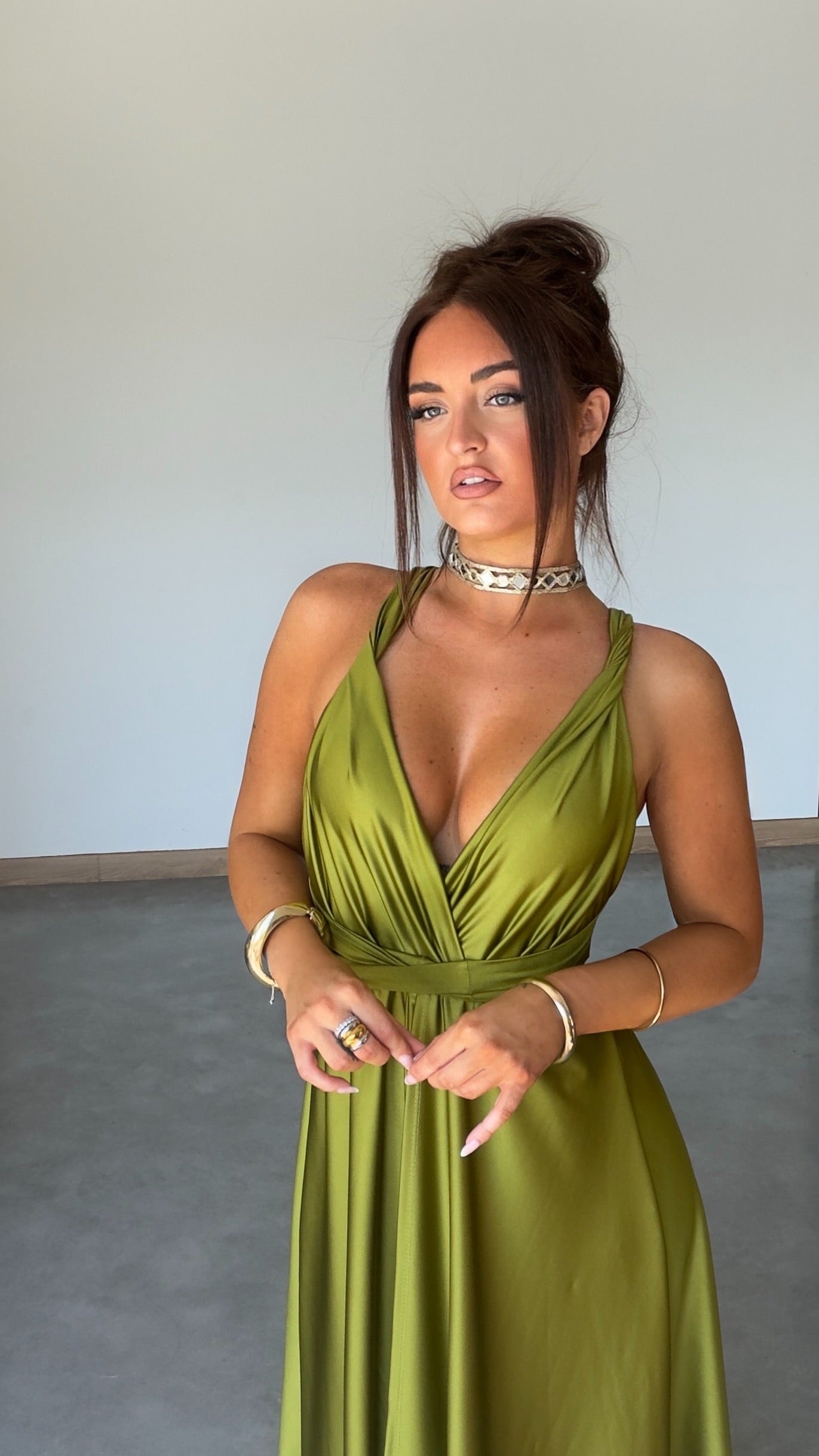 PRÉCOMMANDE Robe modulable - vert olive (livraison dans 2 semaines)