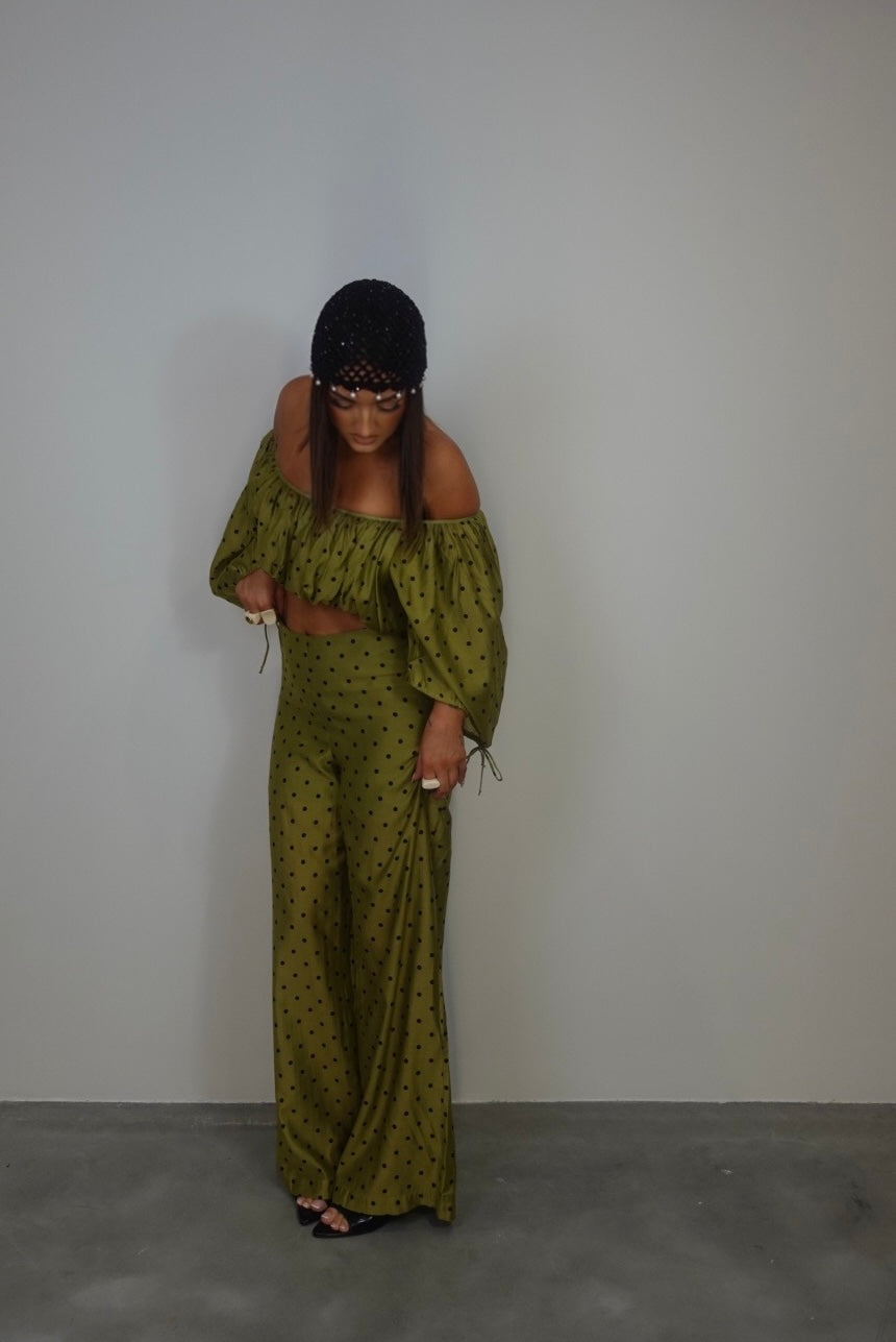Ensemble à pois - vert