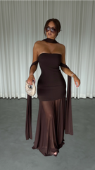 Robe bustier tulle - chocolat
