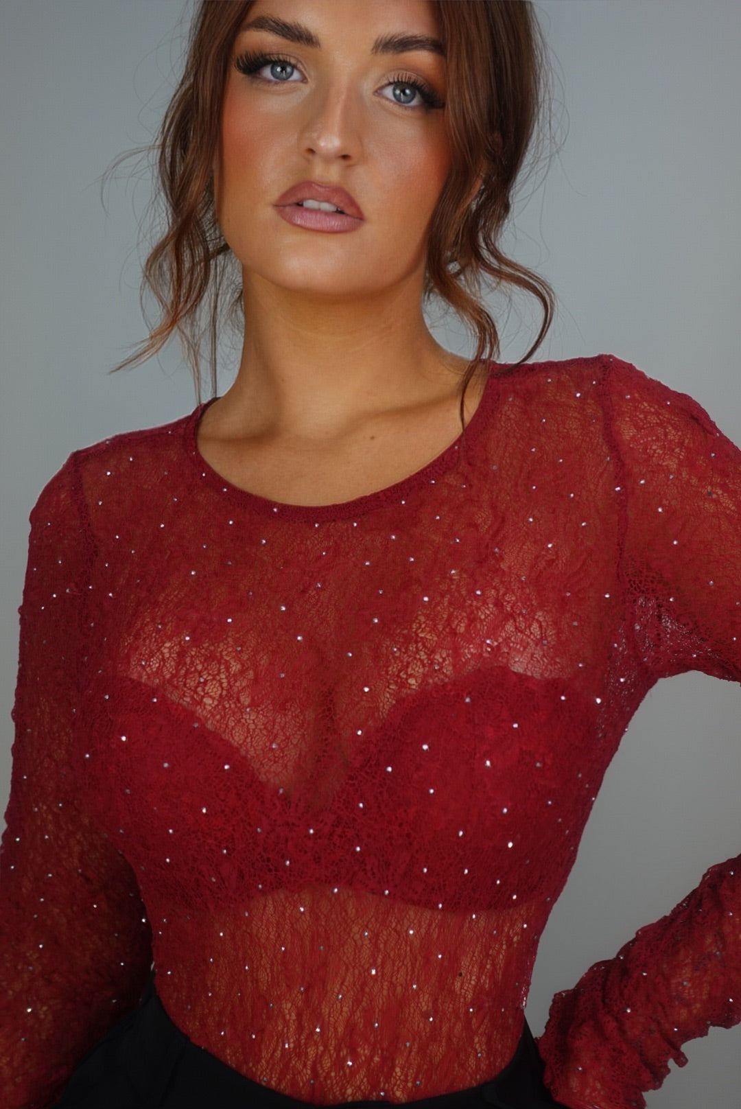 Body strass - rouge
