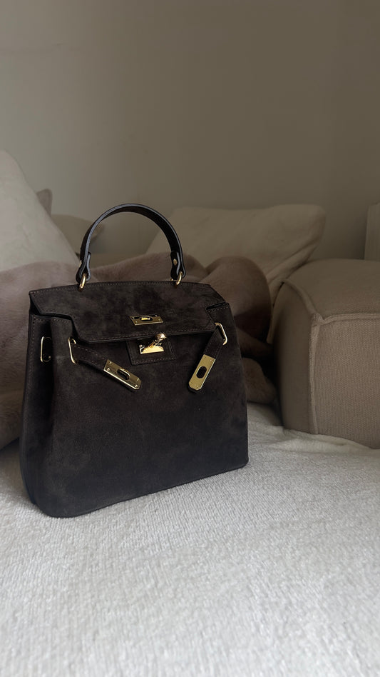 Sac cuir veritable - chocolat