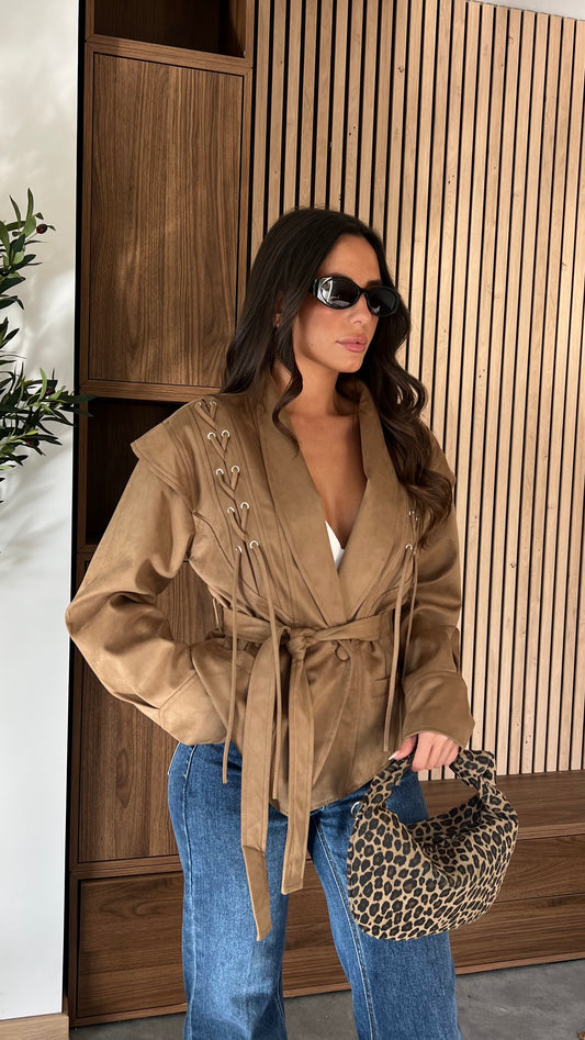 Veste kimono suédine