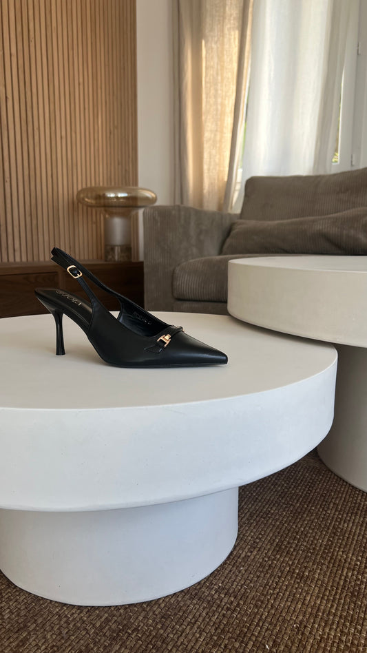 Talons détails dorés - noir