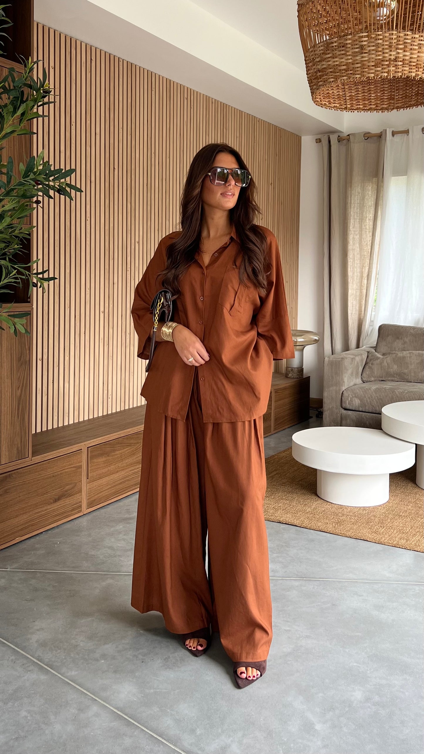 Ensemble oversize - camel