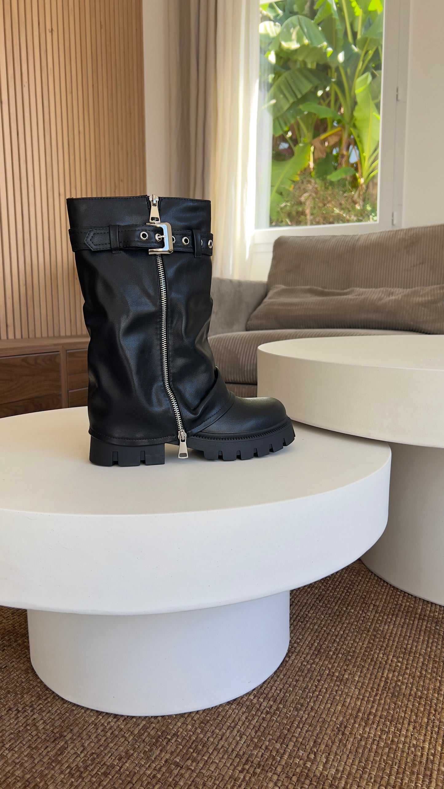 Bottines plissées - noires