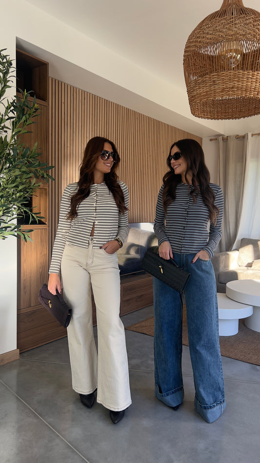 Gilet rayures - bleu marine