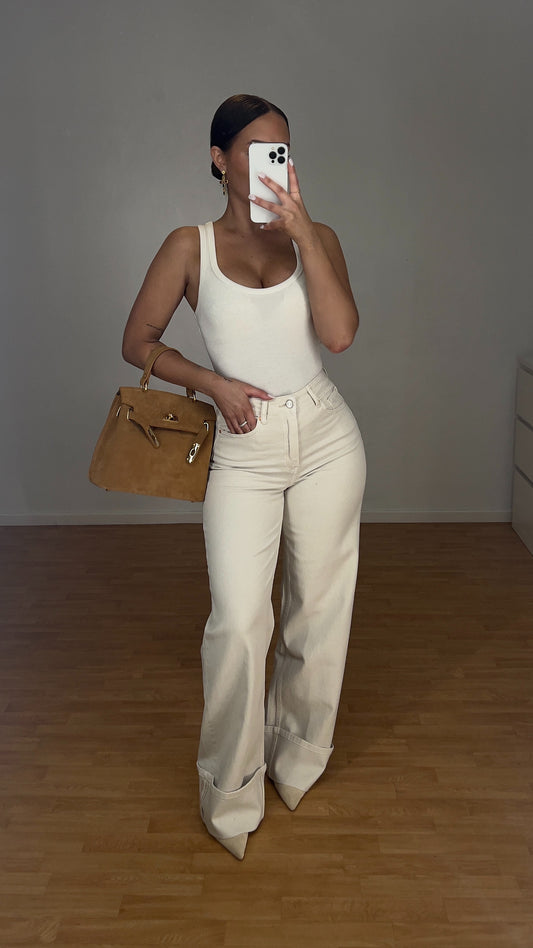 Jean revers - beige