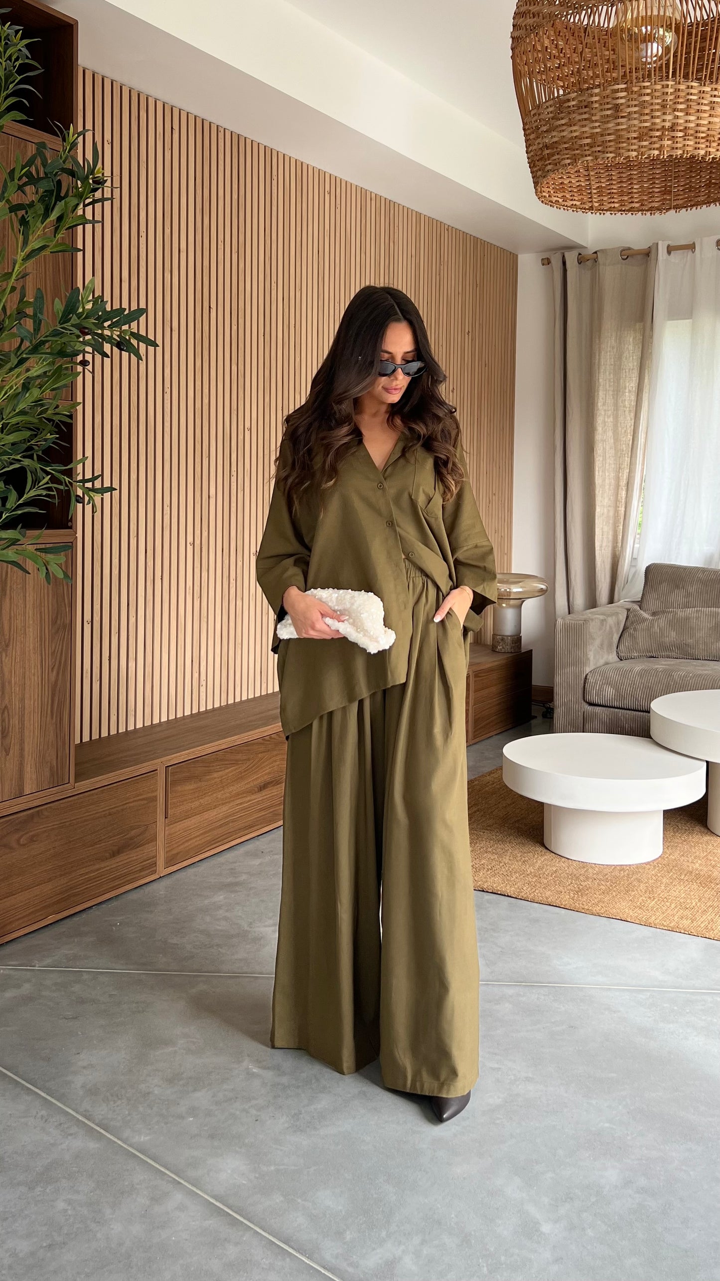 Ensemble oversize - kaki