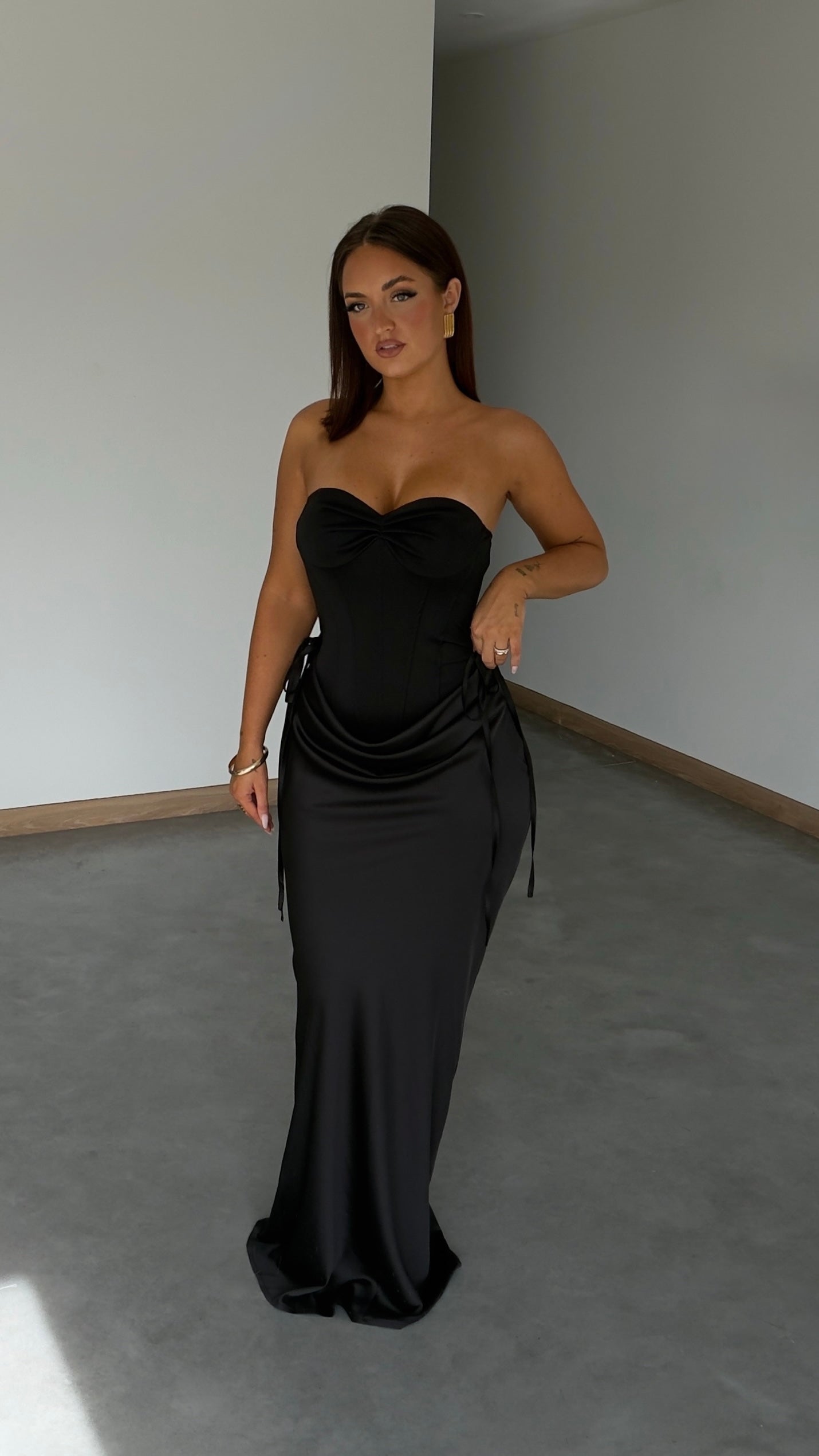 Robe longue bustier - noire