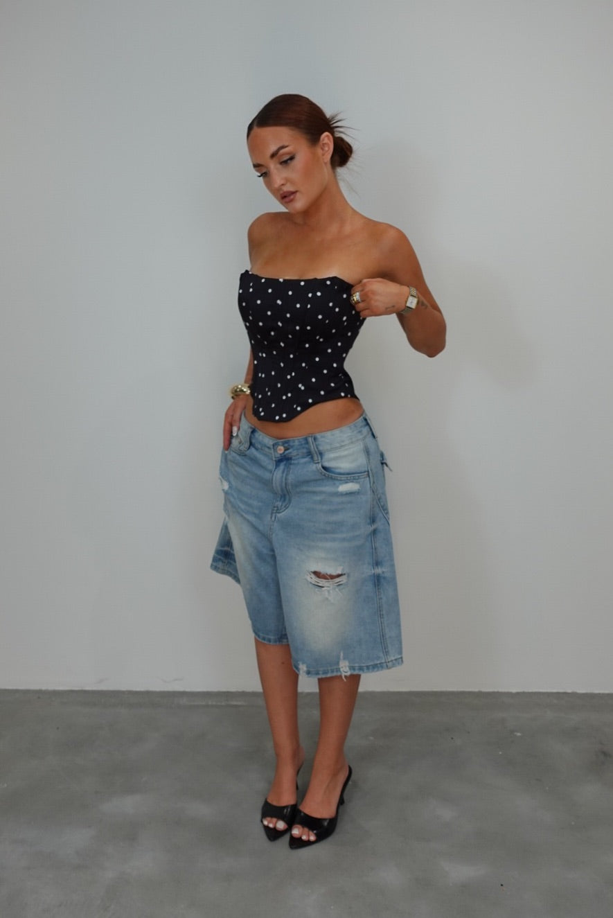 Corset à pois - noir