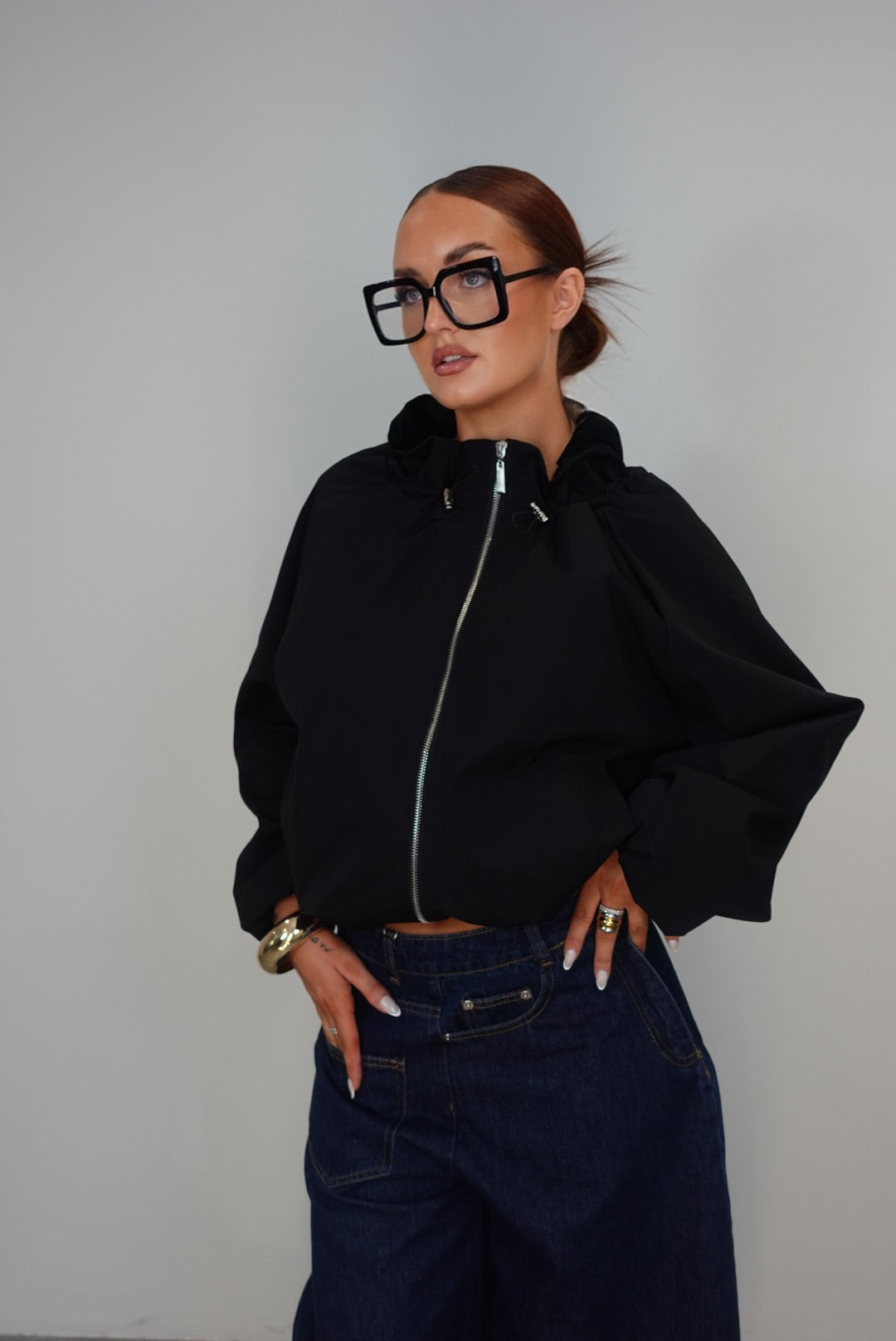 Veste bouffante mi saison - noire
