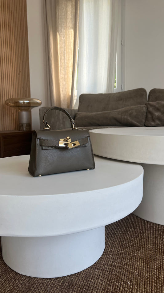 Sac inspiration en cuir - taupe