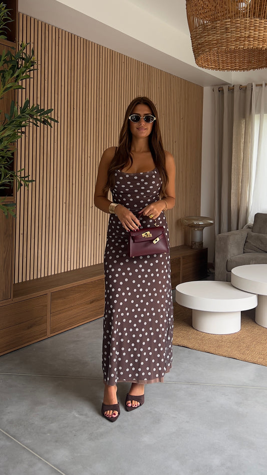 Robe à pois - chocolat