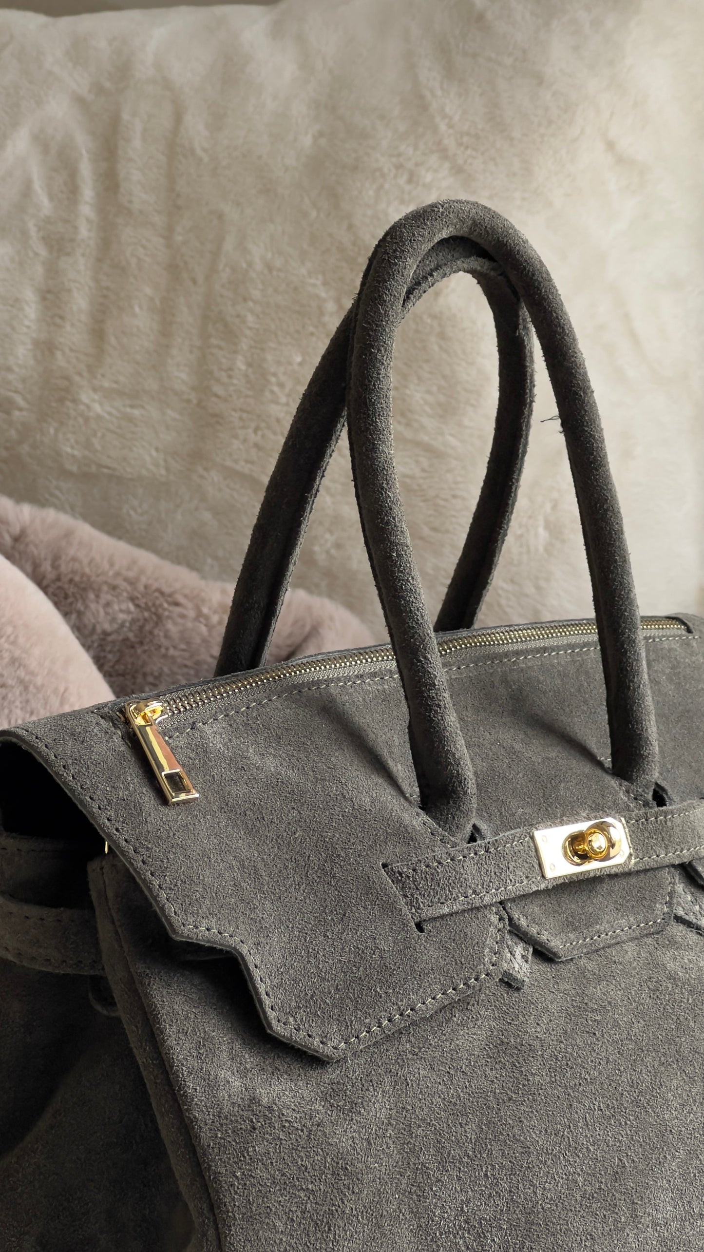 Grand sac en cuir - kaki
