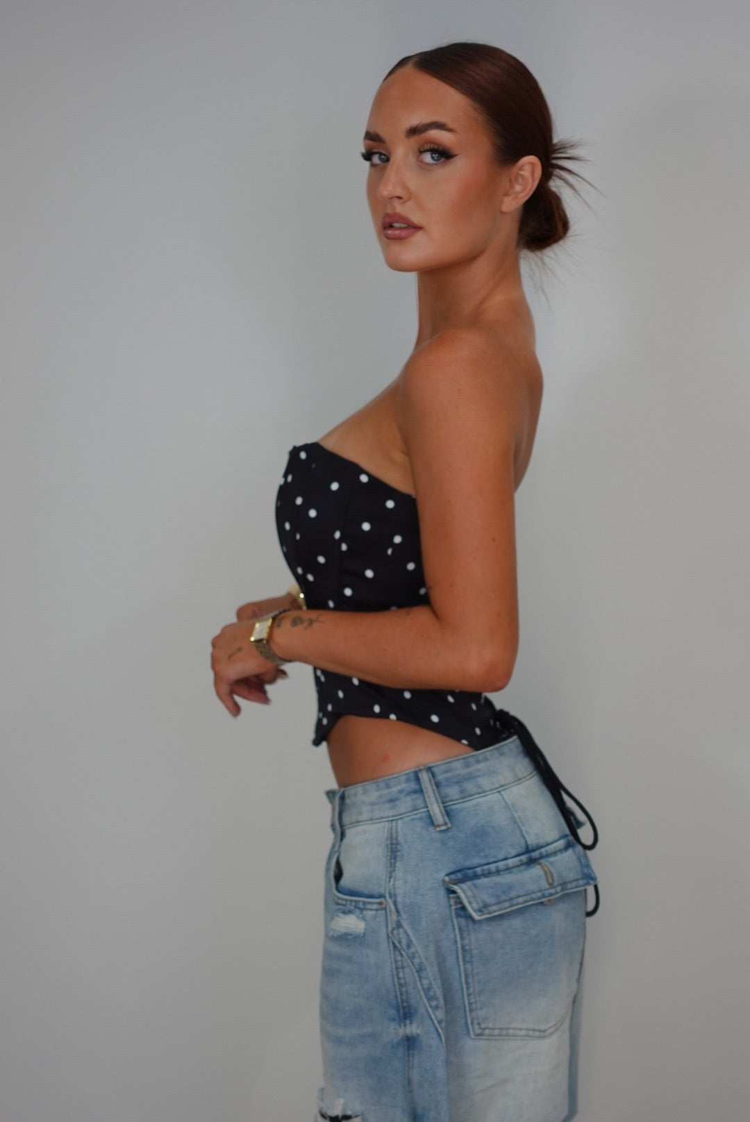 Corset à pois - noir
