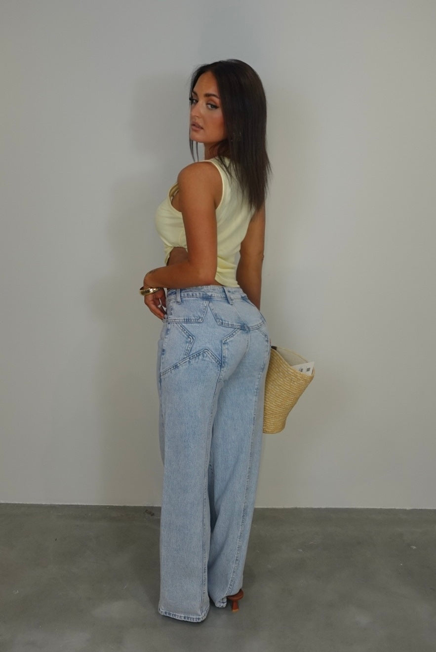 Jean coupe droite étoile