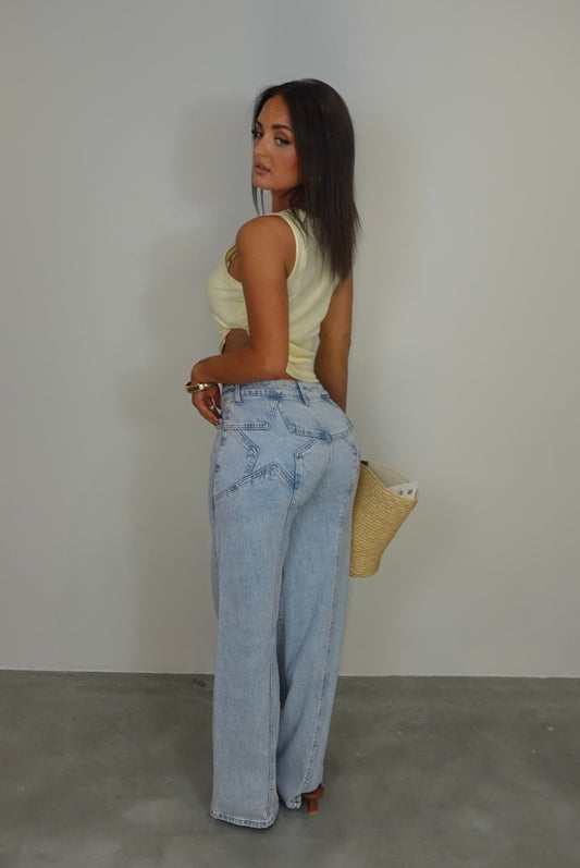 Jean coupe droite étoile