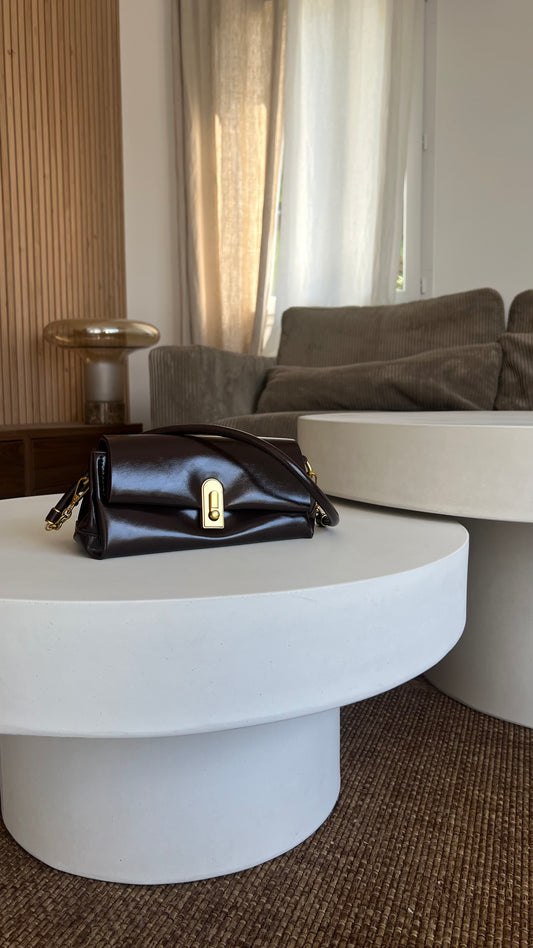 Sac classique en cuir - chocolat