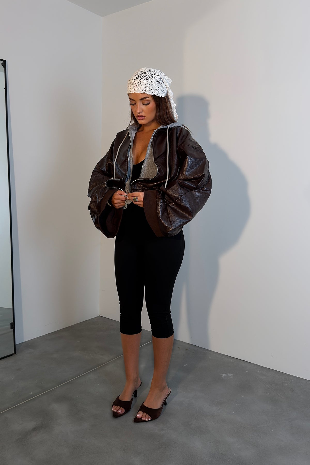 Veste sweat extra loose - chocolate foncé
