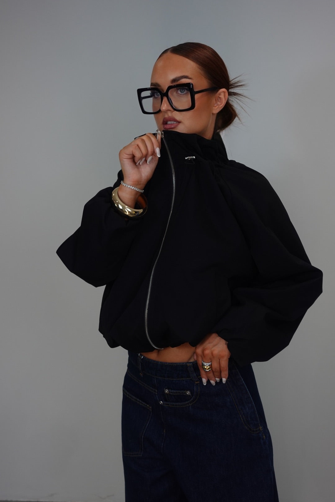 Veste bouffante mi saison - noire