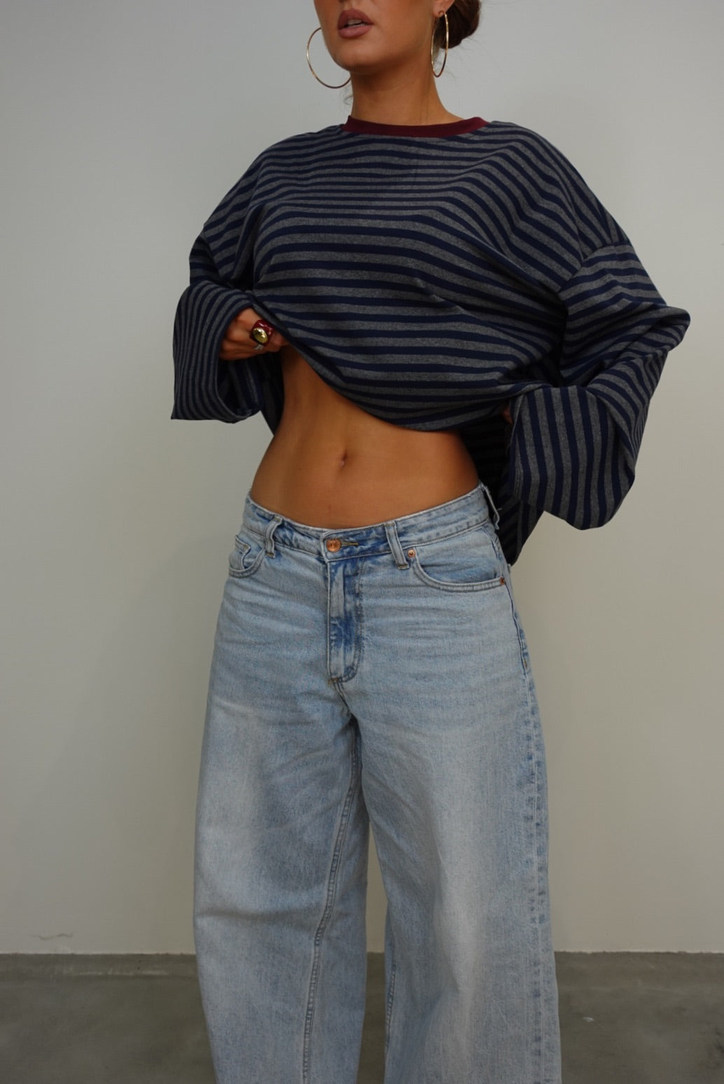 Baggy jeans taille basse - clair