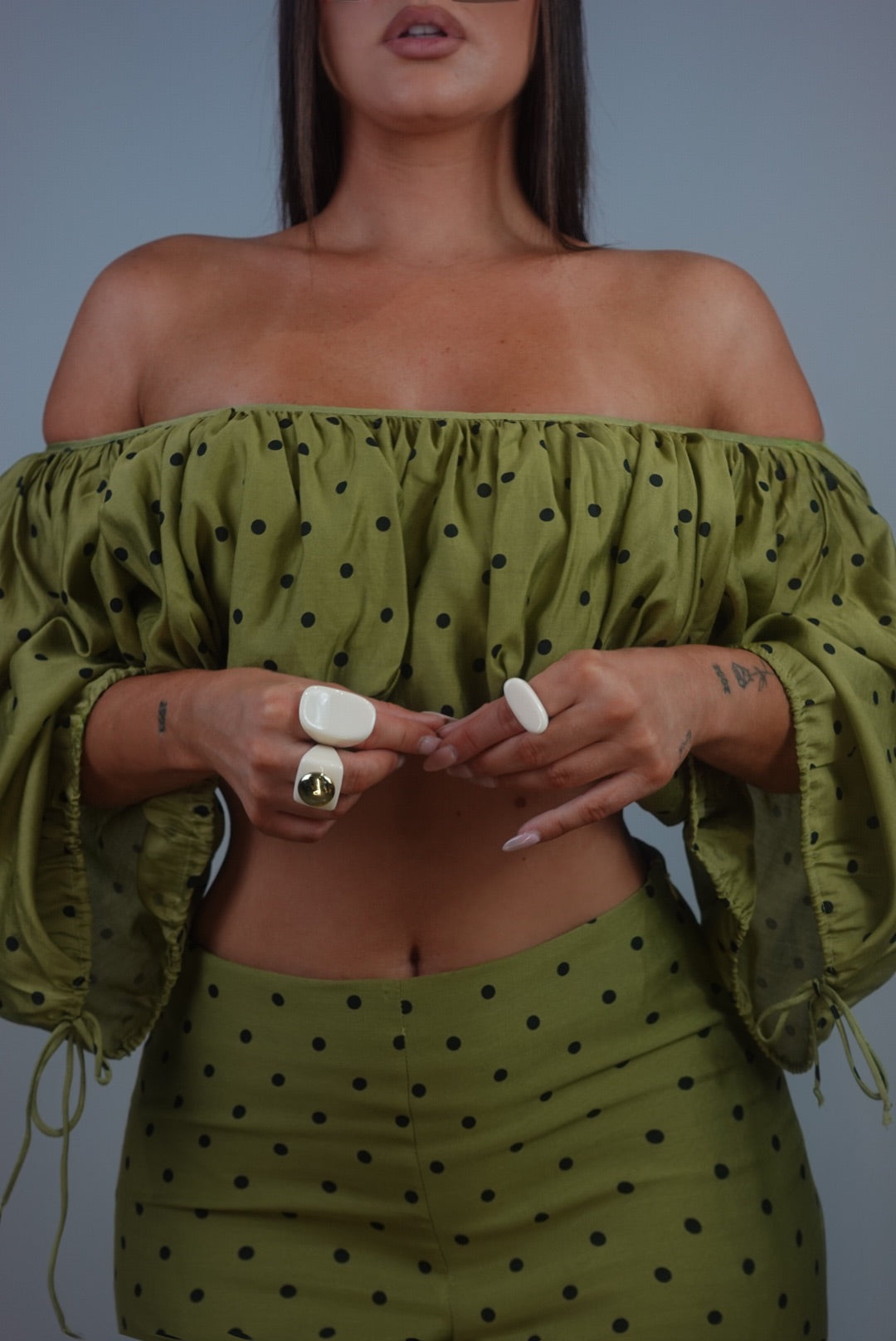 Ensemble à pois - vert