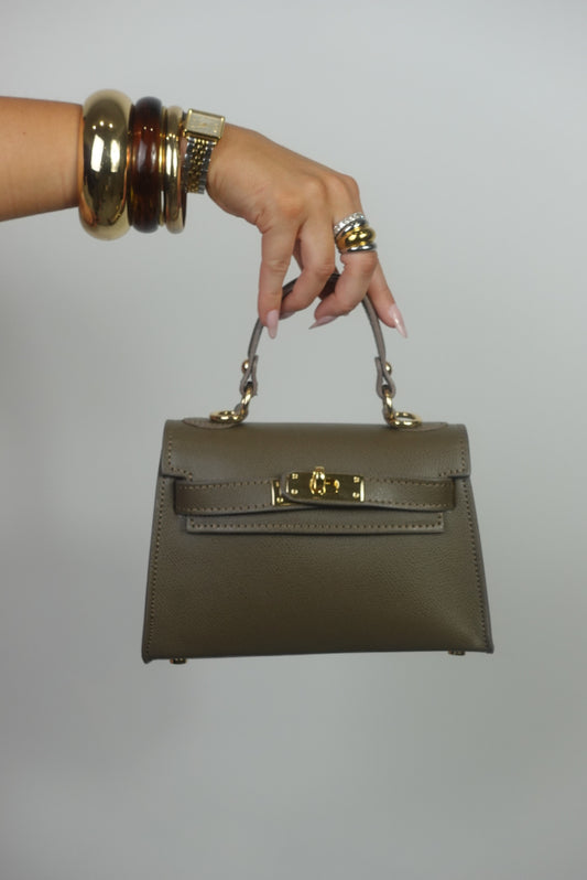 Sac inspiration en cuir - taupe