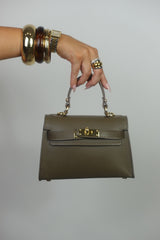 Sac inspiration en cuir - taupe