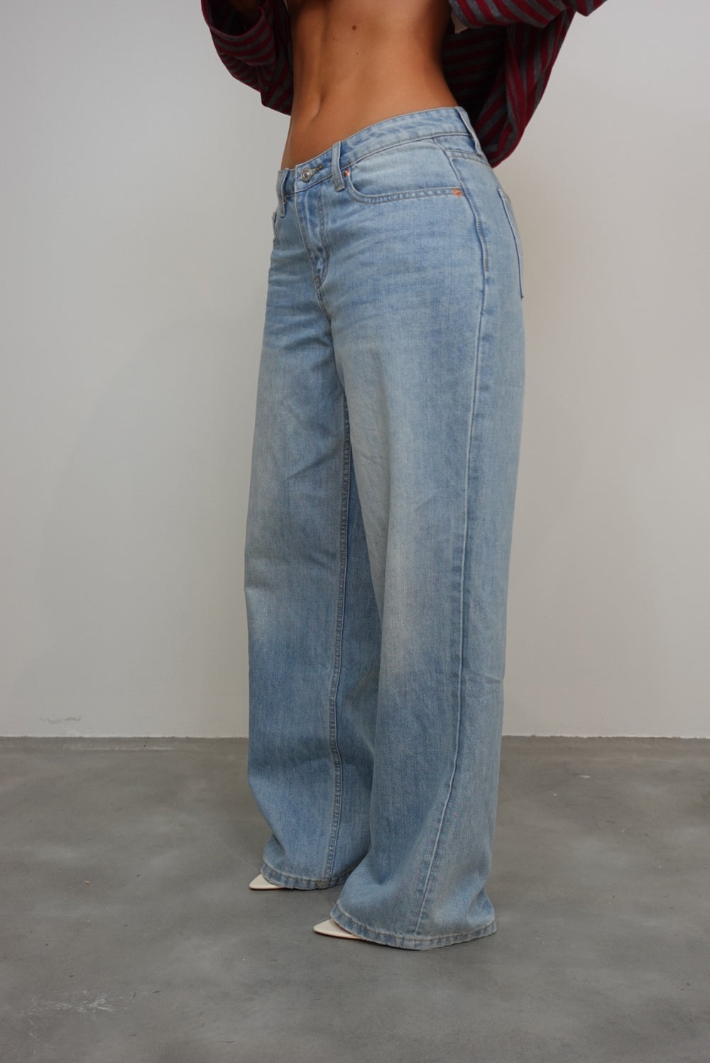 Jeans taille basse loose - clair