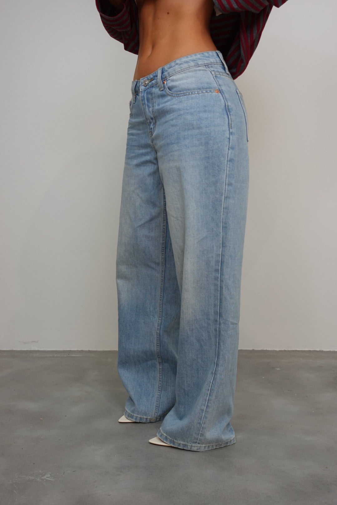 Jeans taille basse loose - clair