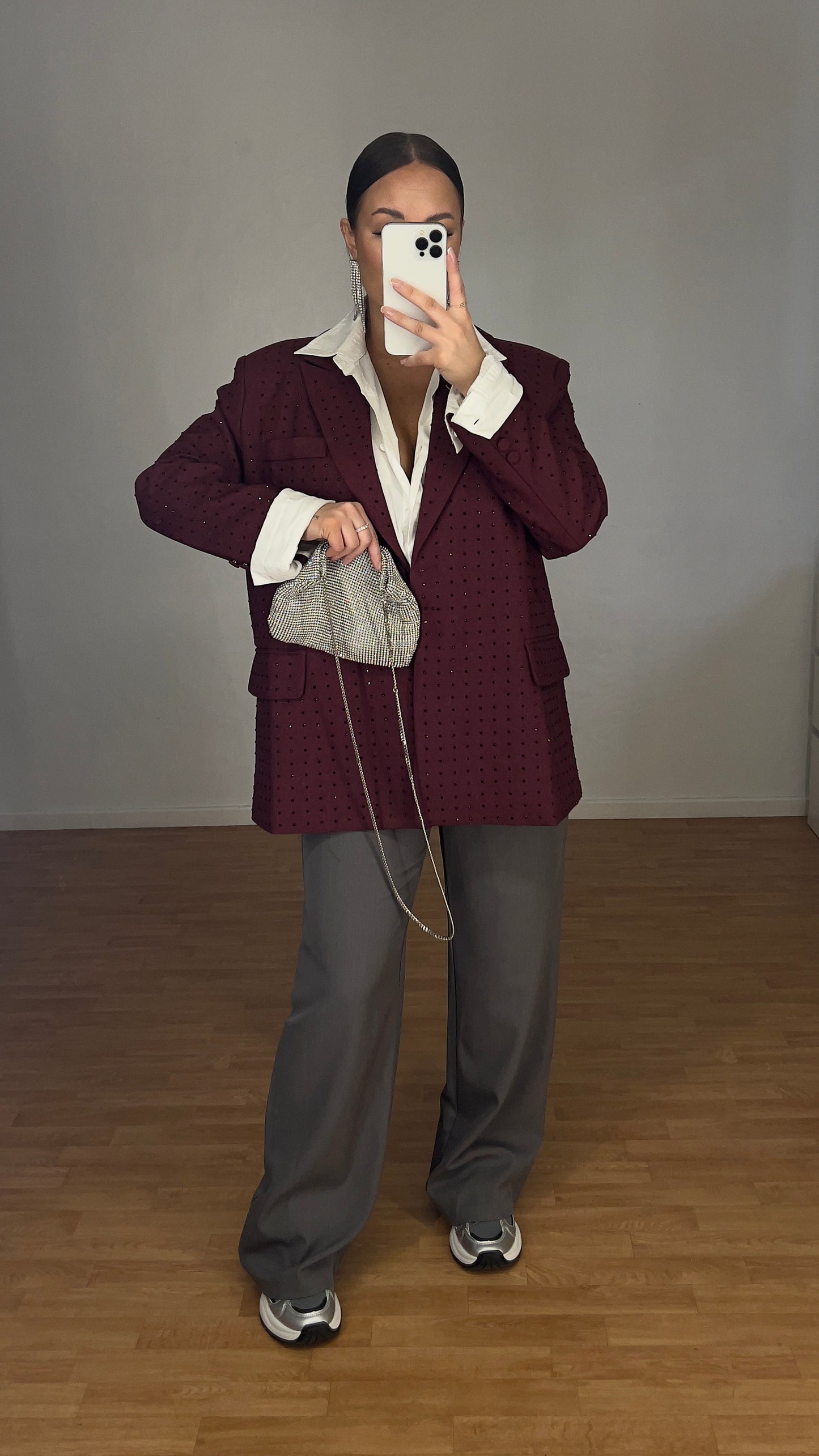 Blazer strass oversize - Bordeaux