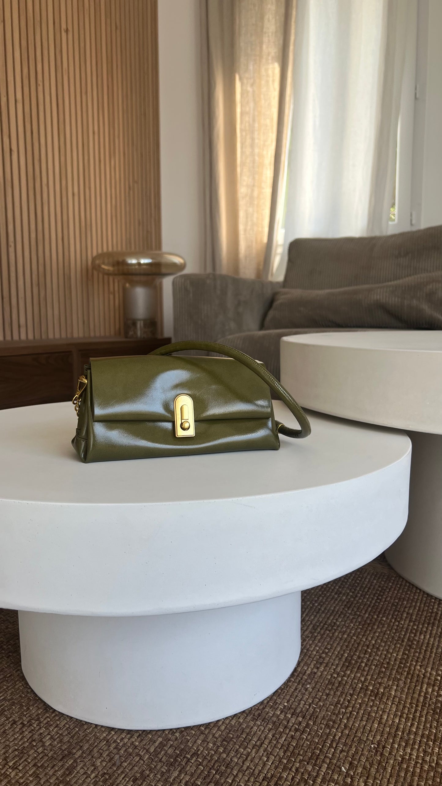 Sac classique en cuir - kaki